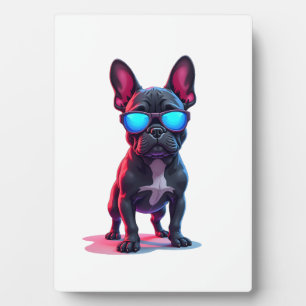 French Bulldog SciFi Wearing Cool Sunglasses Plaque