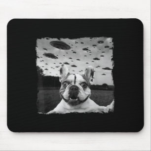 French Bulldog Selfie Ufo Alien Abduction Mouse Pad