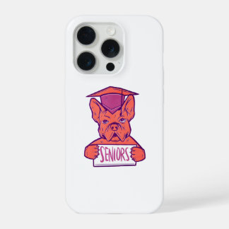 French Bulldog Senior Graduation Cute Dog iPhone 15 Pro Case