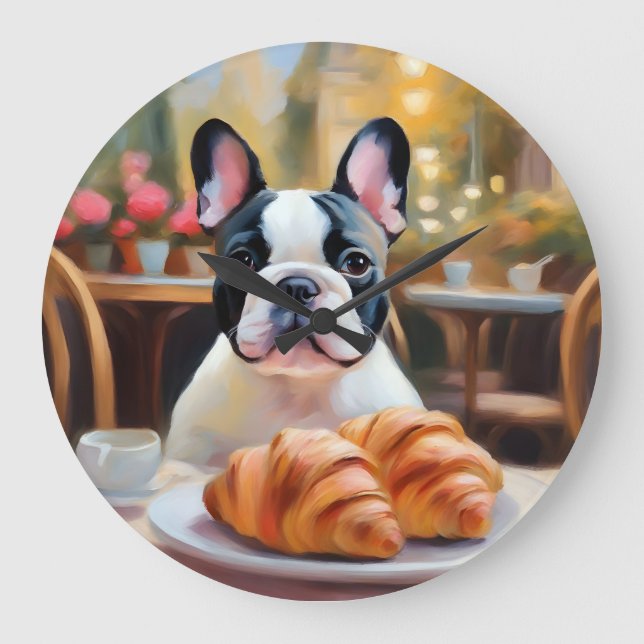 French Bulldog Serenity Impressionist Large Clock (Front)