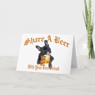 French Bulldog Shares A Beer Card