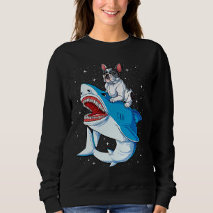 French Bulldog Shark T Kids Men Space Galaxy Jawso Sweatshirt