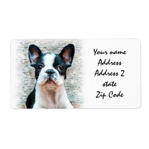 French bulldog shipping label