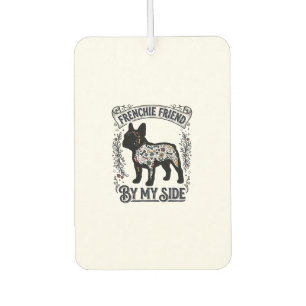 French Bulldog Shirt Vintage Floral Dog Lover Art_ Car Air Freshener