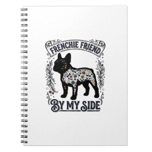 French Bulldog Shirt Vintage Floral Dog Lover Art_ Notebook