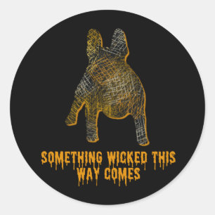 French Bulldog Silhouette Fun Halloween Classic Round Sticker