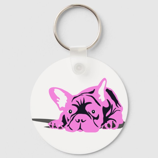 French Bulldog Silhouette Key Ring (Front)