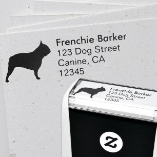 French Bulldog Silhouette Return Address Self-inking Stamp