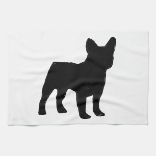 french bulldog silhouette tea towel