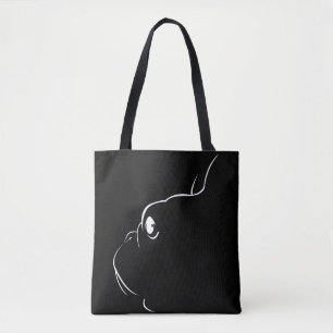 French Bulldog Silhouette Tote Bag (Black)