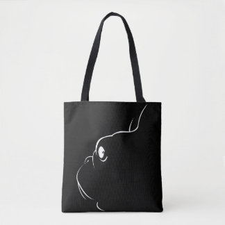 French Bulldog Silhouette Tote Bag (Black)