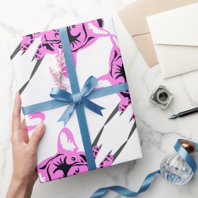 French Bulldog Silhouette variation  Wrapping Paper (Gifting)