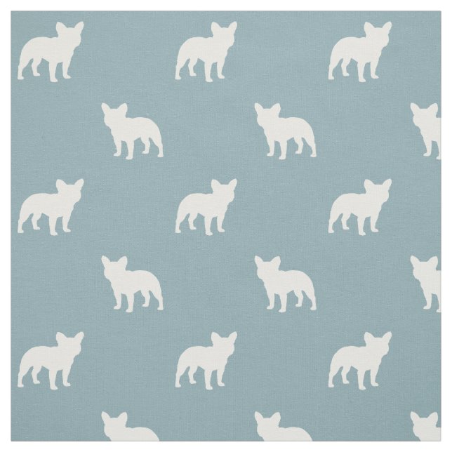 French Bulldog Silhouettes Frenchie Dogs Pattern Fabric (Swatch)