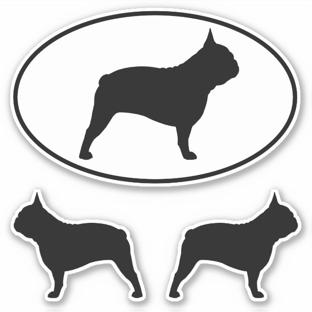 French Bulldog Silhouettes Frenchie Sticker Set (Front)