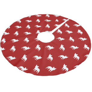 French Bulldog Silhouettes Pattern Brushed Polyester Tree Skirt