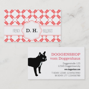 French Bulldog Silhouettes pattern  Business Card