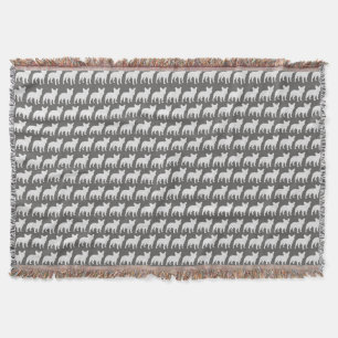 French Bulldog Silhouettes Pattern Frenchie Dogs Throw Blanket