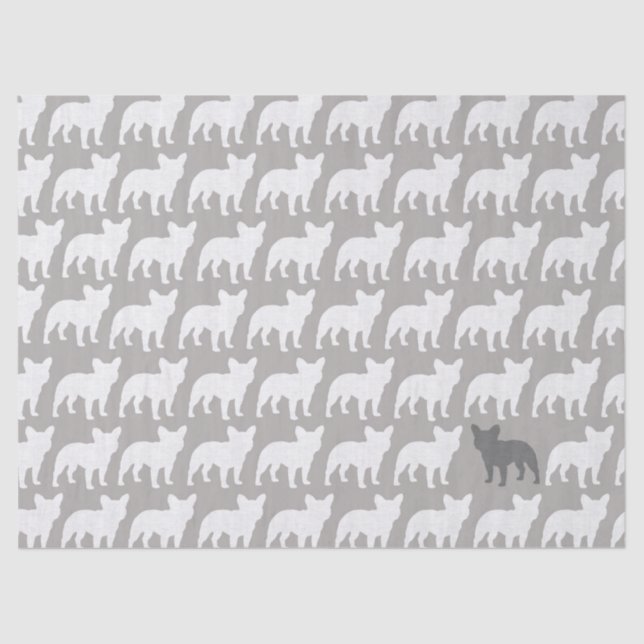 French Bulldog Silhouettes Pattern Tissue Paper (Front)