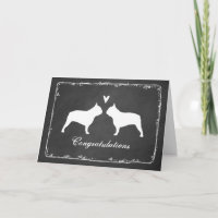French Bulldog Silhouettes Wedding Congratulations