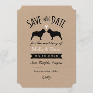 French Bulldog Silhouettes Wedding Save the Date