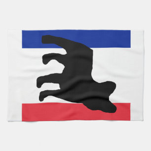 french bulldog silo France flag.png Tea Towel