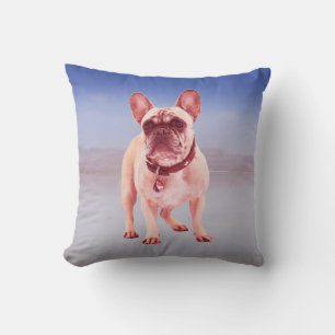 French Bulldog Sitting On beach Cushion
