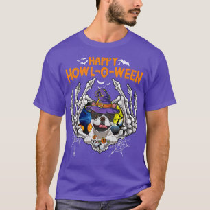 French Bulldog Skeleton Heart Happy HowlOWeen Cost T-Shirt