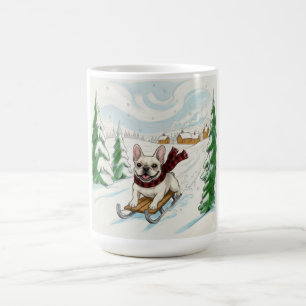 French Bulldog Sledding, Coffee Mug