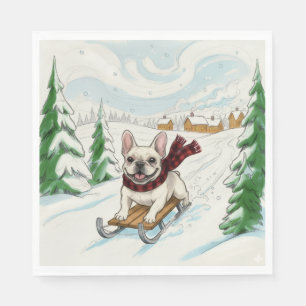 French Bulldog Sledding, Napkins