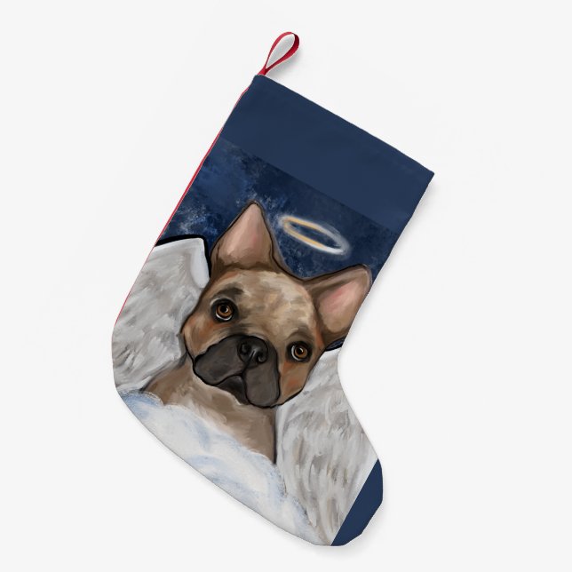 FRENCH BULLDOG       SMALL CHRISTMAS STOCKING (Front (Hanging))