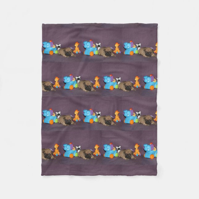 French Bulldog small puppy Bulldog Fleece Blanket (Front)