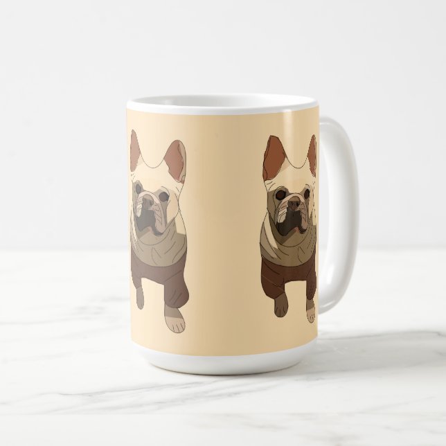 French Bulldog, Soft Peach Coffee Mug (Front Right)
