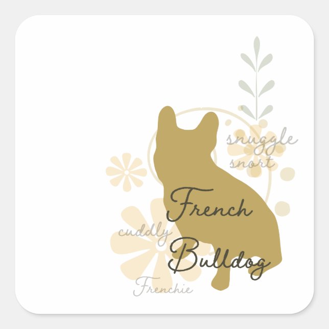 French Bulldog Square Sticker (Front)