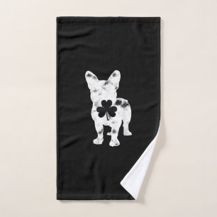 french bulldog st patricks day gift hand towel