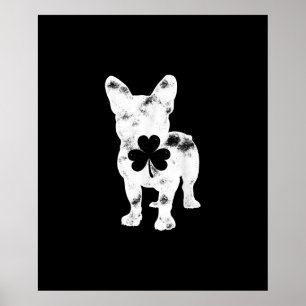 french bulldog st patricks day gift poster