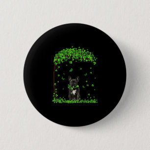 French Bulldog St Patricks Day Lover Irish Shamroc 6 Cm Round Badge