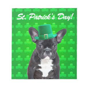 French Bulldog St Patrick's Day Notepad