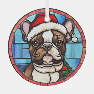 French Bulldog Stained Glass Christmas  Tree Decoration