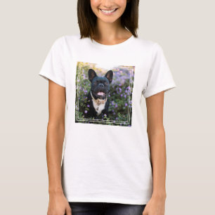 French Bulldog Stands in Flowers T-Shirt