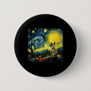 French Bulldog Starry Night Van Gogh Dog Mum 6 Cm Round Badge