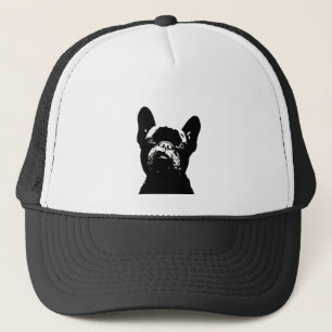 French Bulldog Stencil Design Trucker Hat