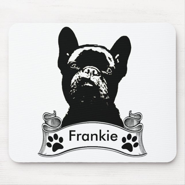 French Bulldog Stencil Personalised Mouse Pad (Front)