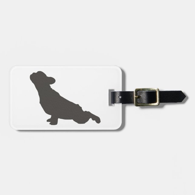 French Bulldog Stretching Luggage Tag (Front Horizontal)