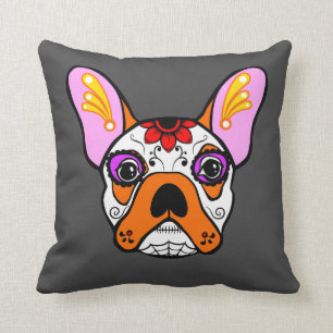 French Bulldog Sugar Skull Pillow