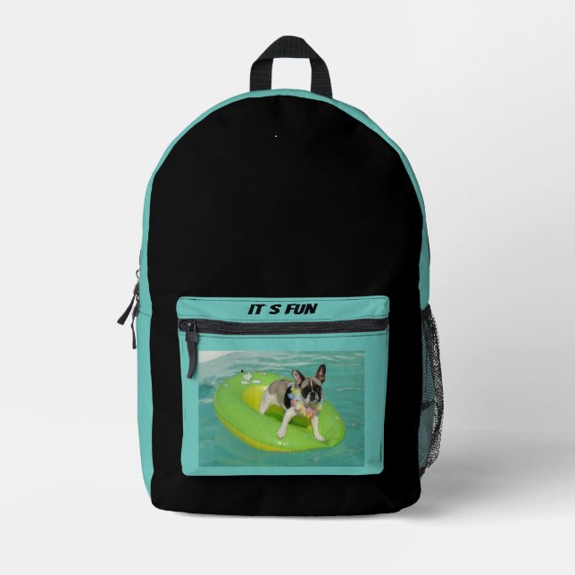French Bulldog Summer French Bulldog Printed Backpack (Front)