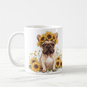 French Bulldog Surrounded By Sunflowers Coffee Mug