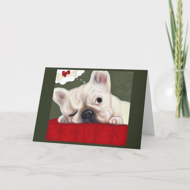 French Bulldog Sweet Dreams Holiday Card (Front)