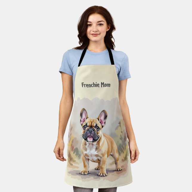 French Bulldog Tan Fawn-Colored Cute Frenchie Dog Apron (Worn)