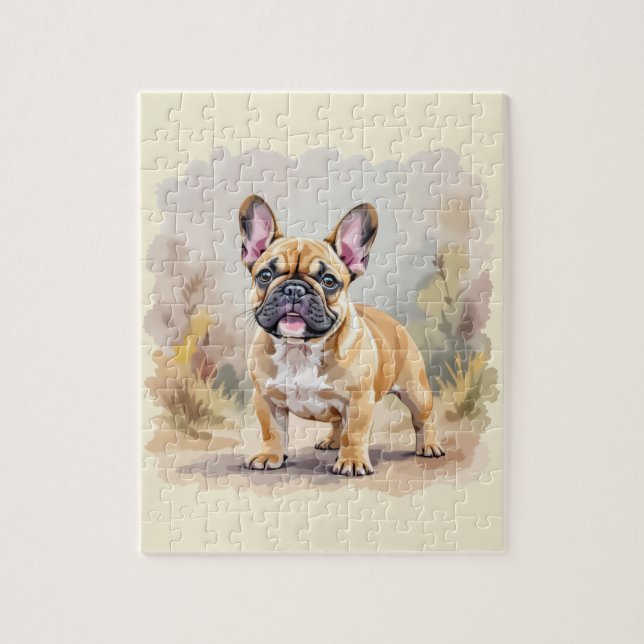 French Bulldog Tan Fawn-Colored Cute Frenchie Dog Jigsaw Puzzle (Vertical)
