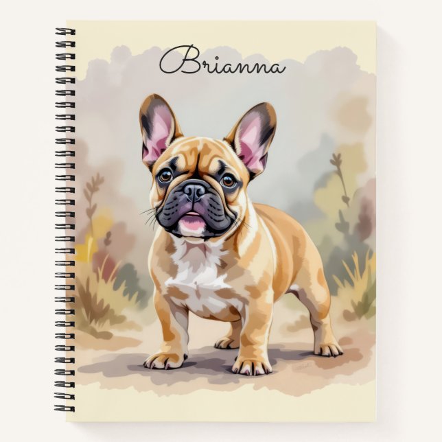 French Bulldog Tan Fawn-Colored Cute Frenchie Dog Notebook (Front)
